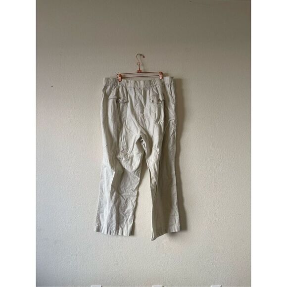Vintage 90s linen and cotton pants with tie waist size 1x or XL - Picture 3 of 7
